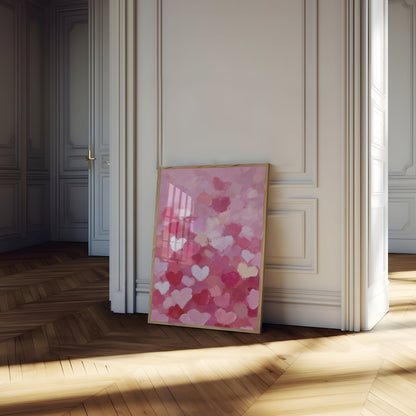 Romantic Pink Hearts Poster