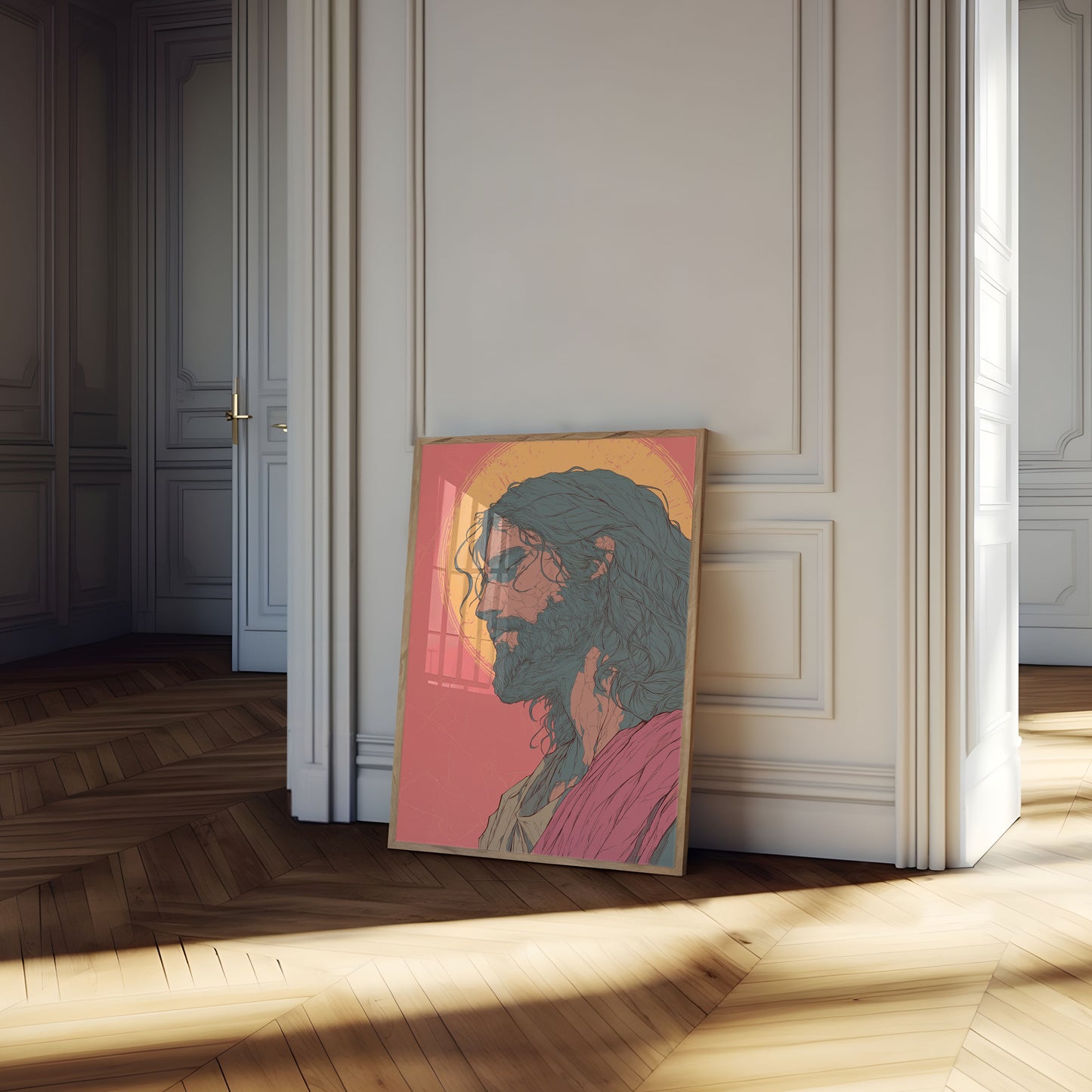 Contemplative Christ Portrait Poster