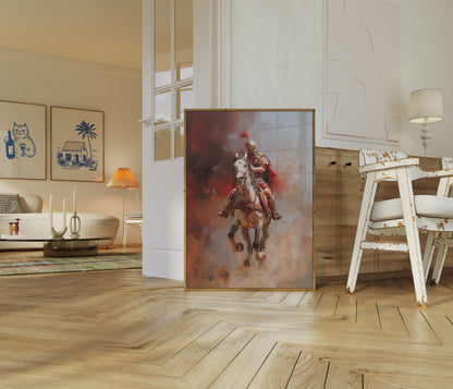 Charging Roman Cavalry Warrior Poster