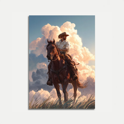 Einsamer Cowboy zu Pferd Poster