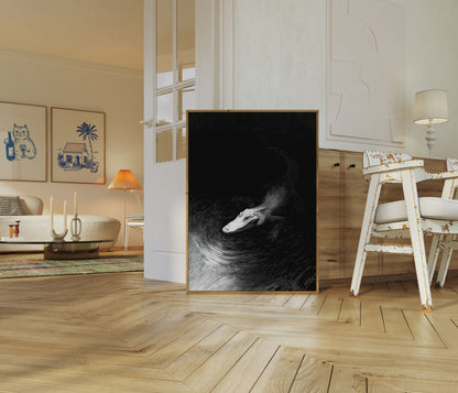 Póster de caimán de aguas oscuras