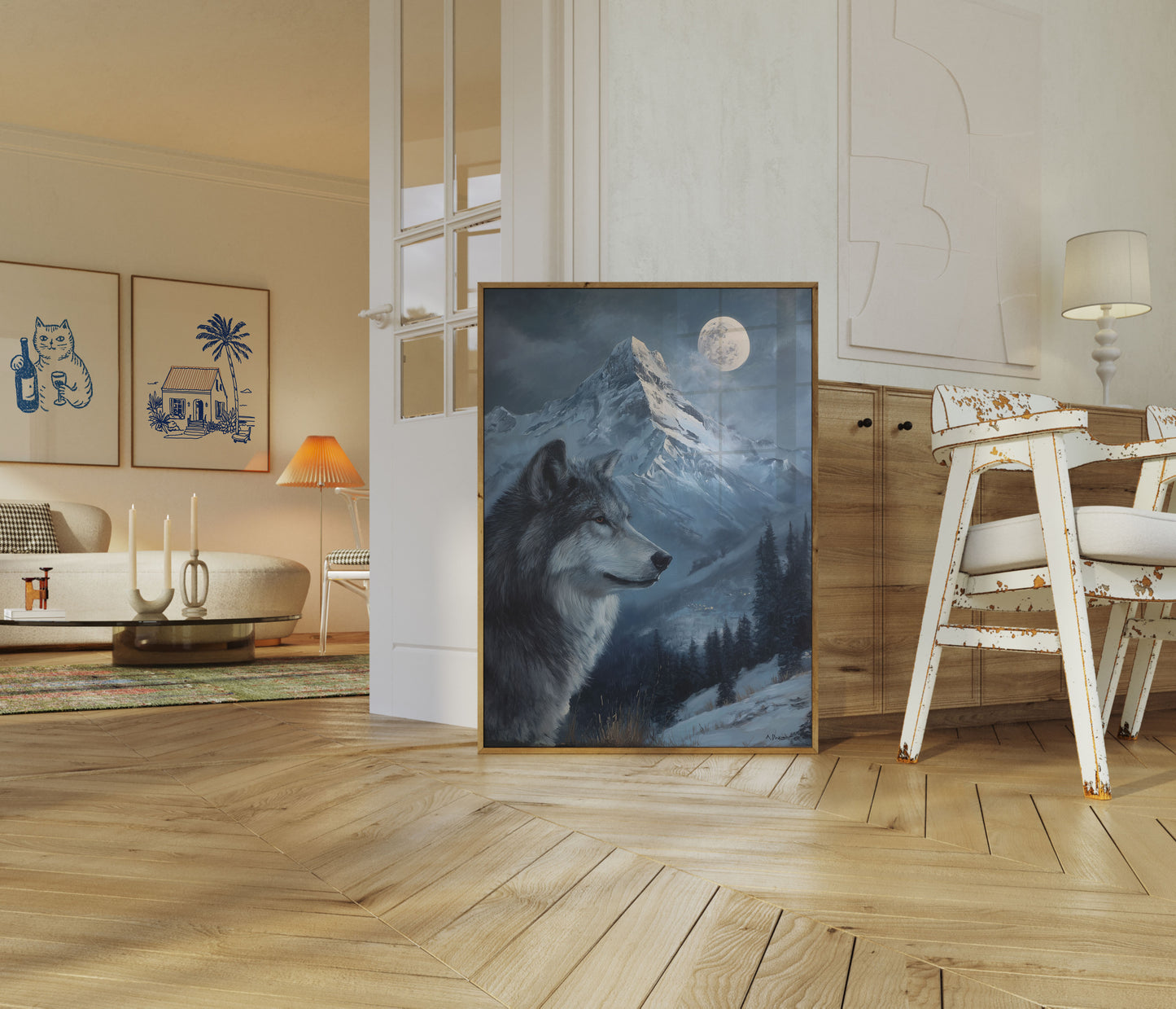 Moonlit Wolf Mountain Poster