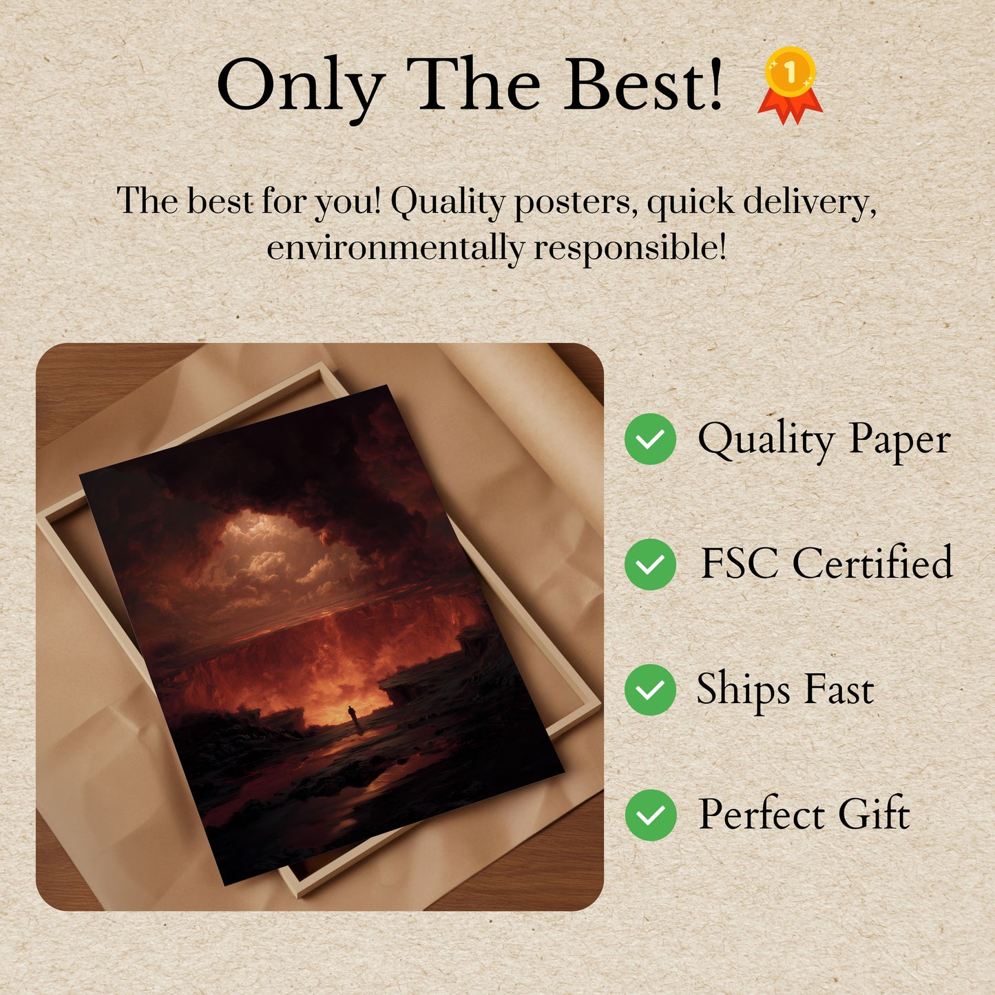 Apocalyptic Inferno Landscape Poster