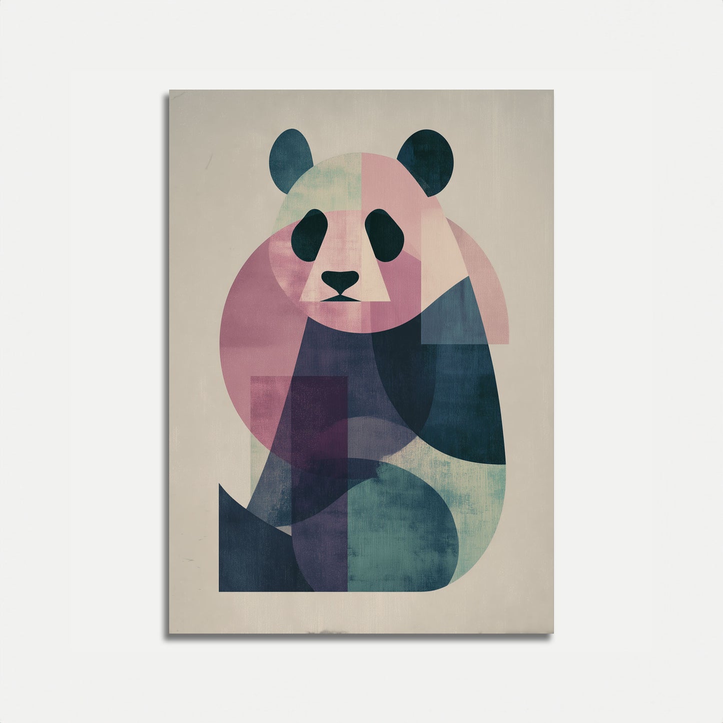 Geometric Abstract Panda Poster
