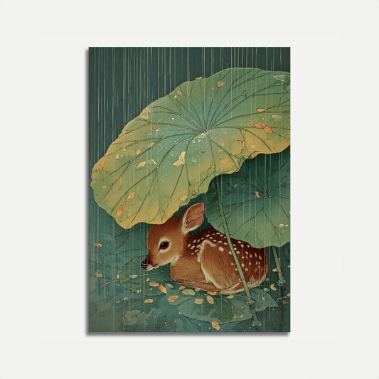 Hirsch im Regen Poster