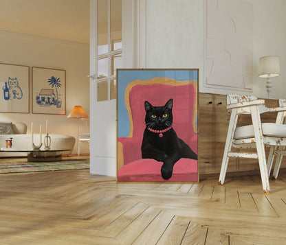 Royal Black Cat Elegance Poster