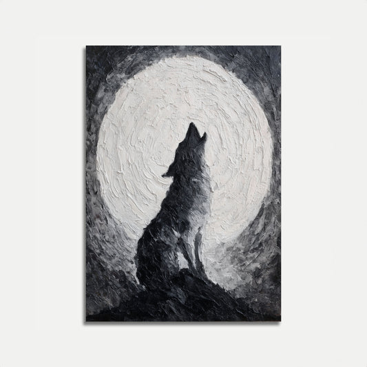 Moonlit Wolf Silhouette Poster