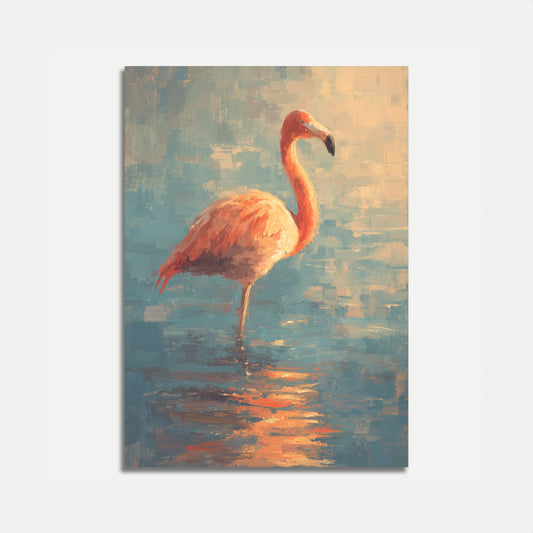 Zonsondergang Flamingo Waterlandschap Poster