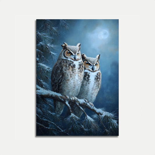 Affiche Harfangs des Neiges au Clair de Lune