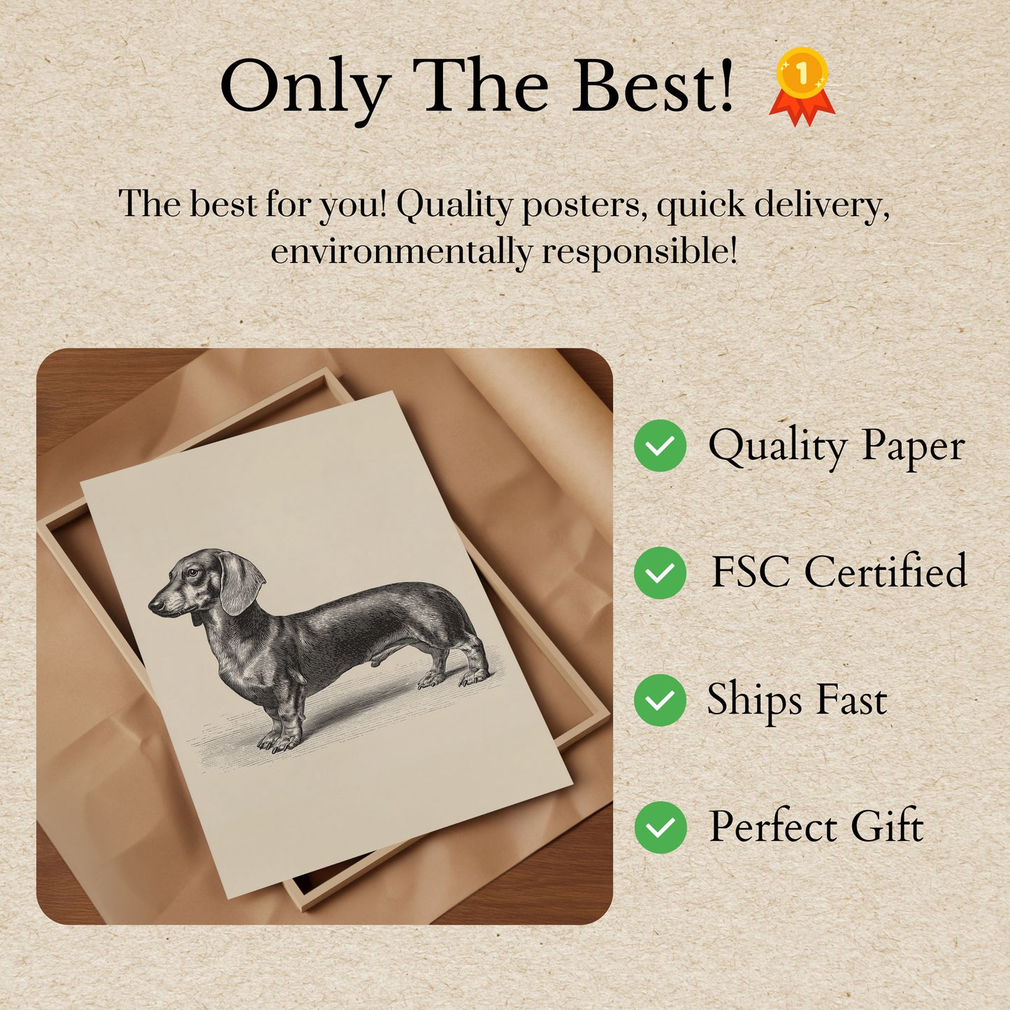 Vintage Dachshund Profile Poster