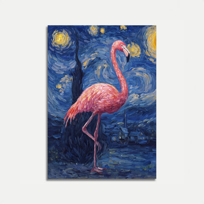 Sterrennacht Flamingo Poster