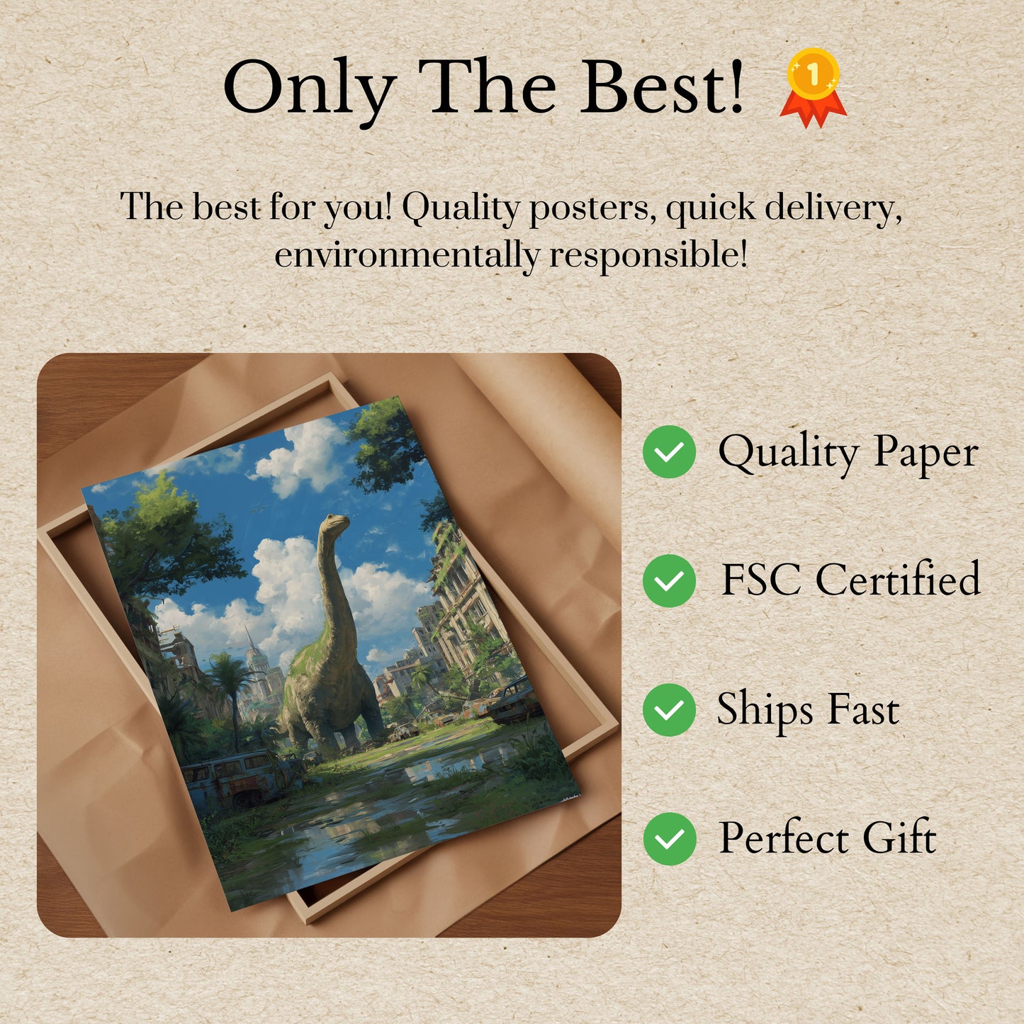 Dinosaur City Ruins Poster