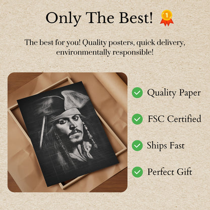 Pirate Captain Sketch Poster