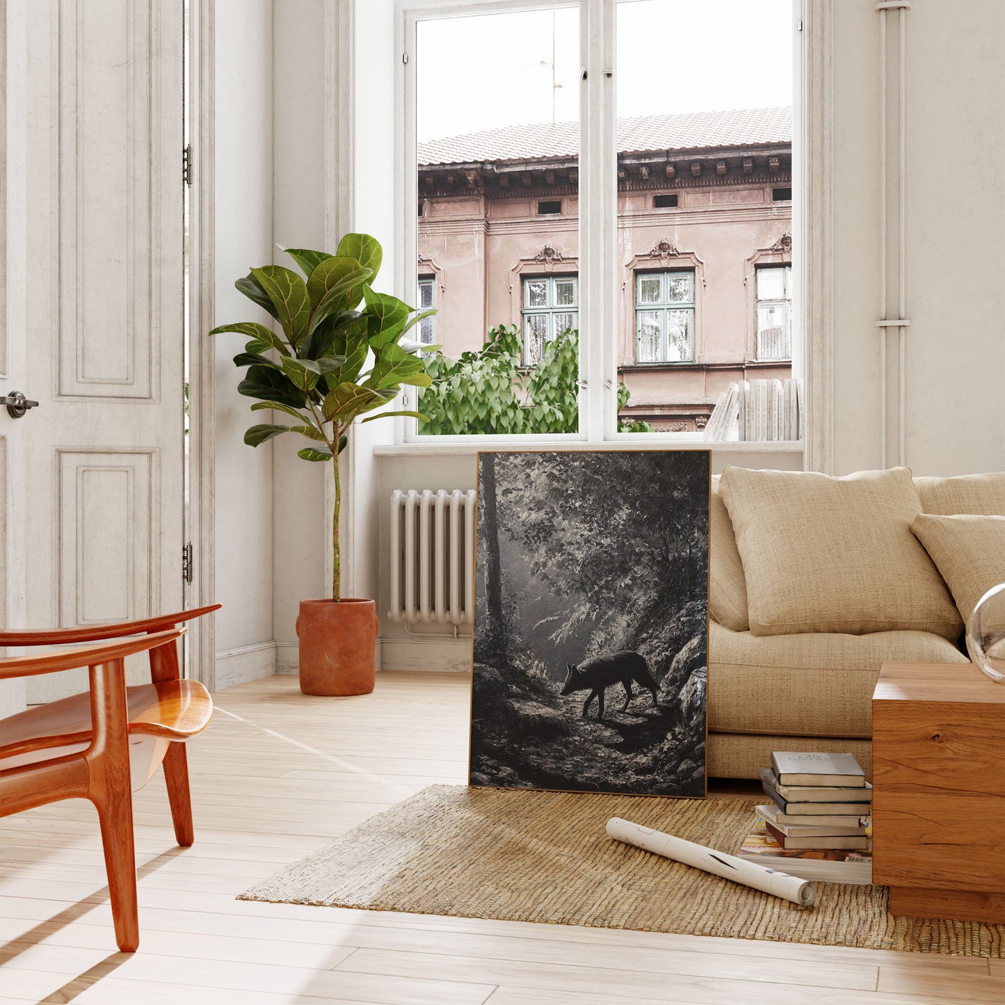 Misty Forest Wolf Poster