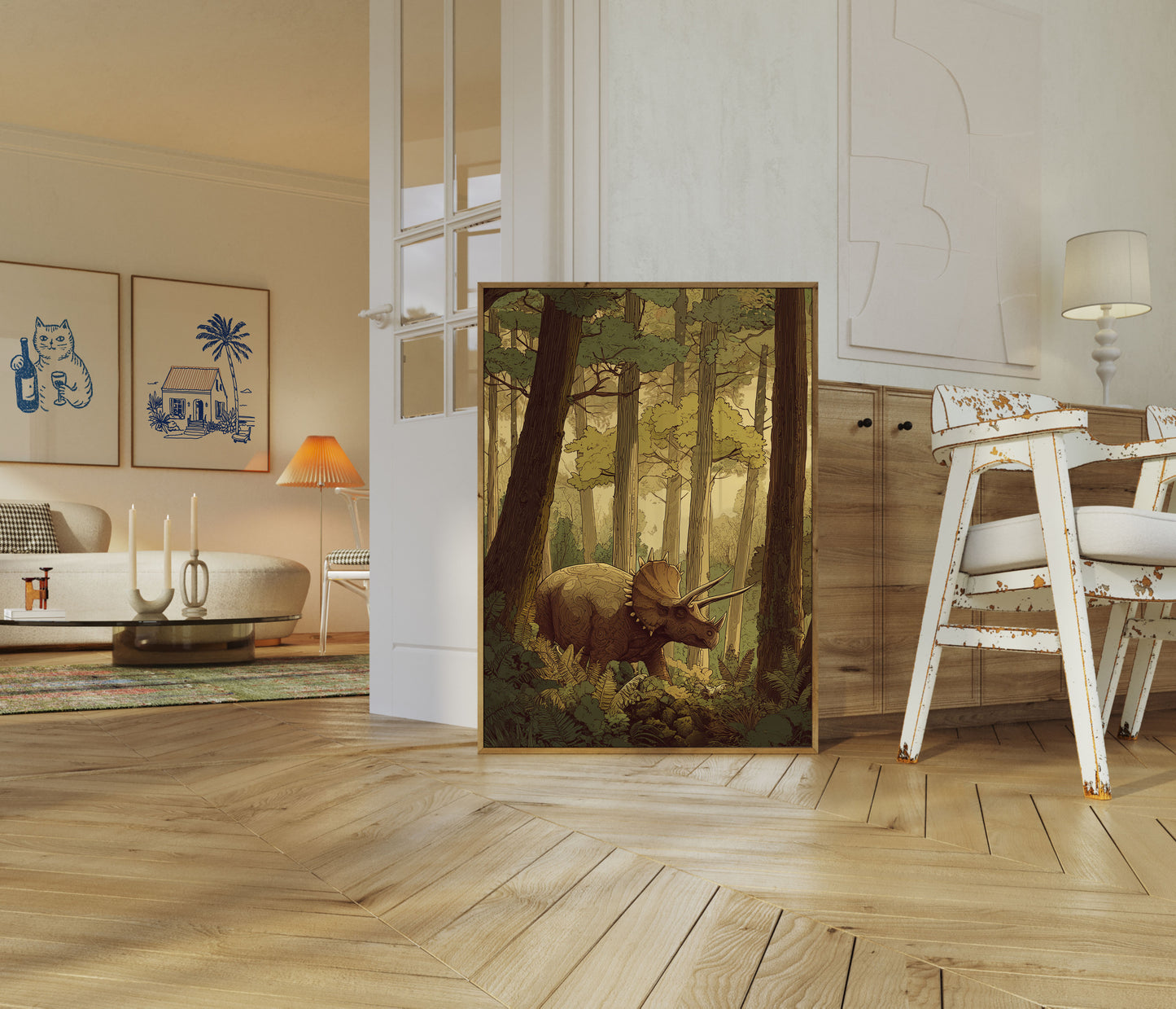 Ancient Forest Triceratops Poster