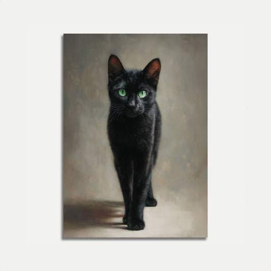 Emerald Gaze Black Cat Poster
