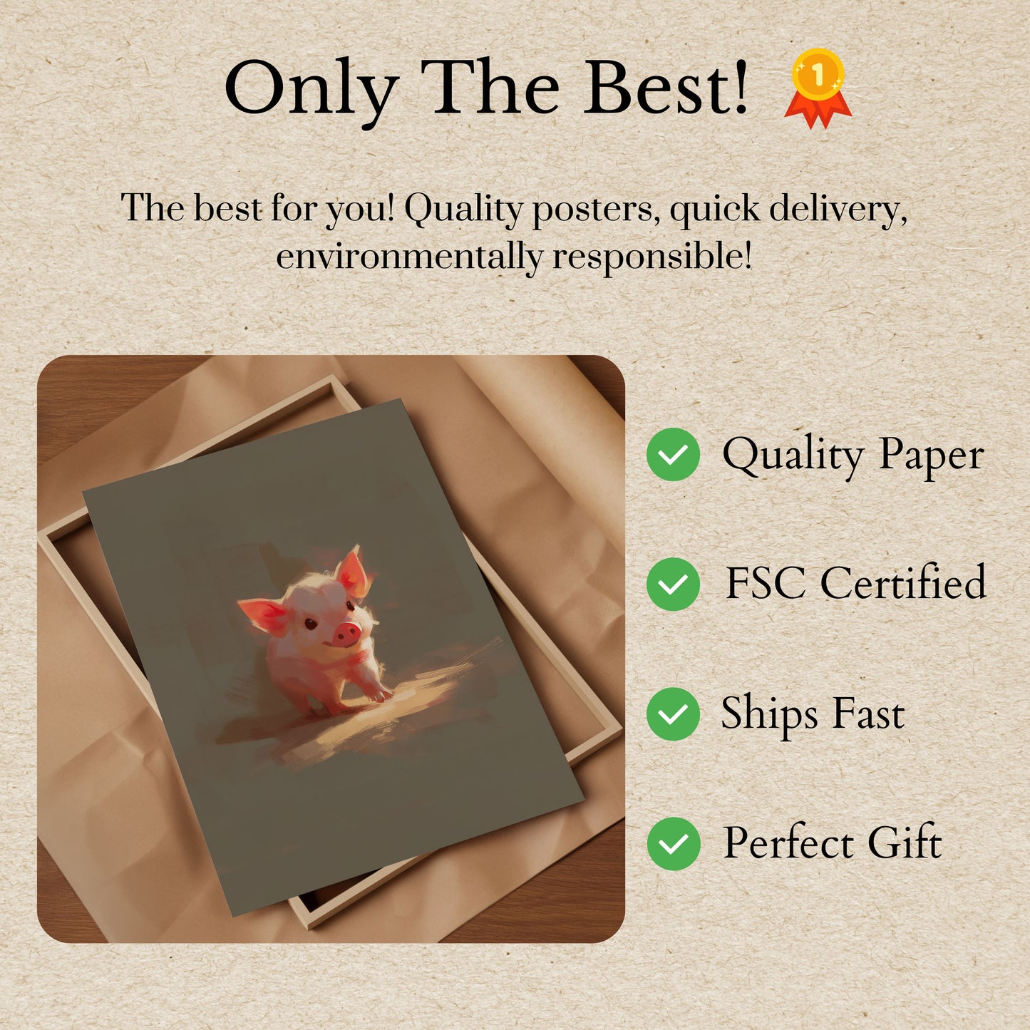 Schattige Roze Biggetjes Poster