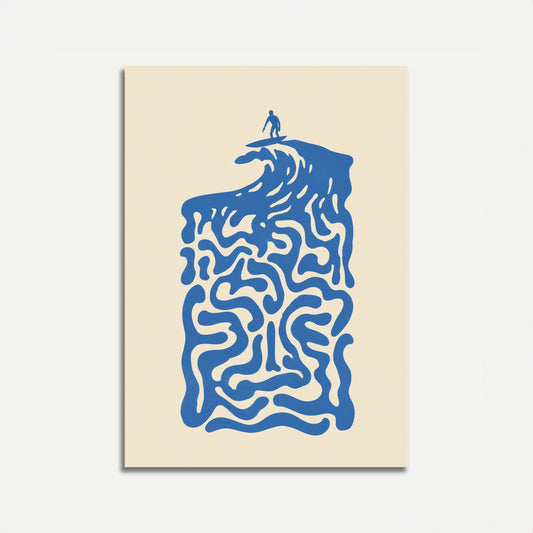 Pôster de Surfista Cavalgando Onda do Oceano