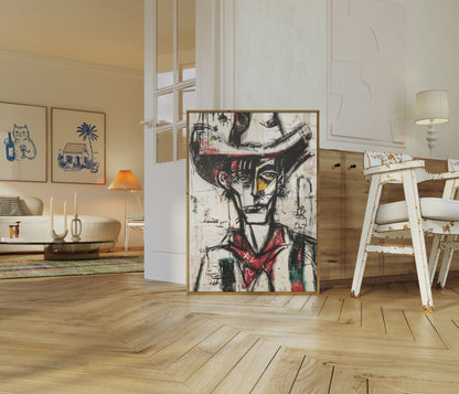 Abstract Cowboy Expressionist Portrait Poster