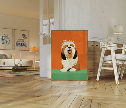 Affiche de chien hirsute et joyeux et duveteux