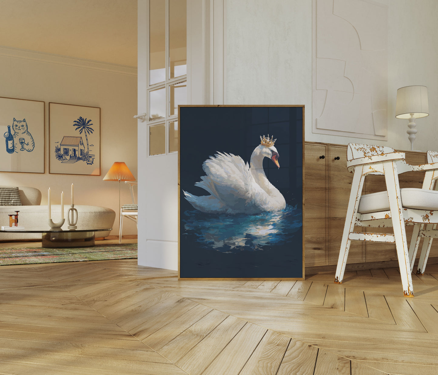 Royal Swan Crown Poster