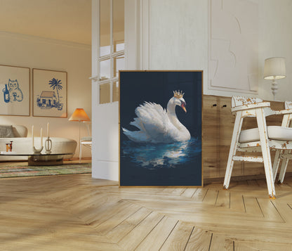 Royal Swan Crown Poster