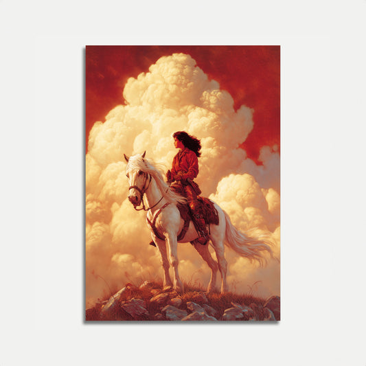 Majestic Rider in Red Poster