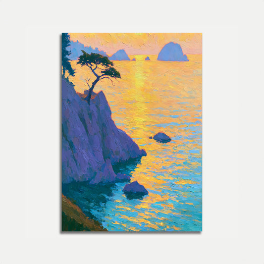 Coastal Sunset Cliffs Poster