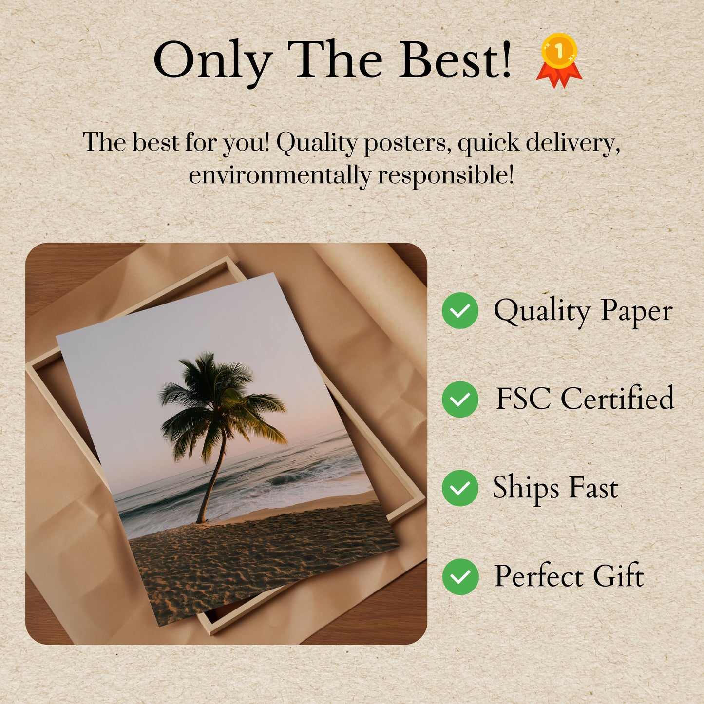 Tropical Palm Beach Sunset Poster