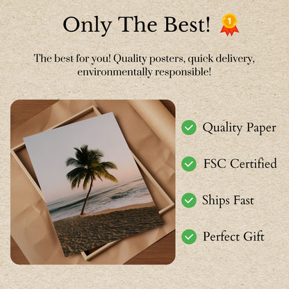 Tropical Palm Beach Sunset Poster