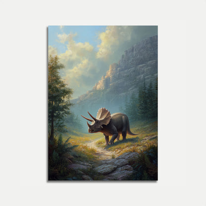 Ancient Triceratops Wilderness Poster