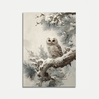 Snowy Owl Winter Perch Poster