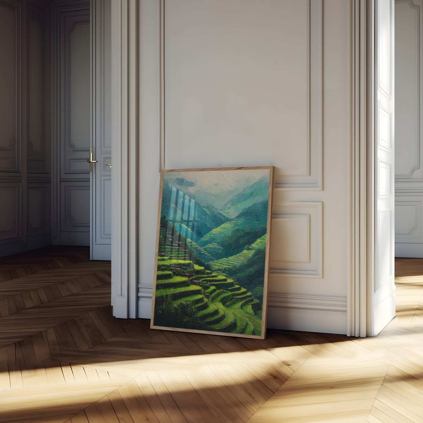 Alpine Valley Mountain Landscape Poster