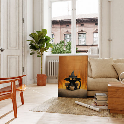 Witch Cat Coffee Chaos Poster