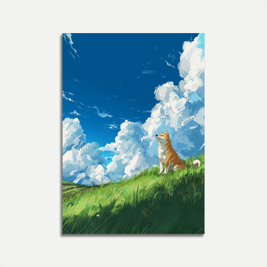 Serene Shiba Cloud Poster