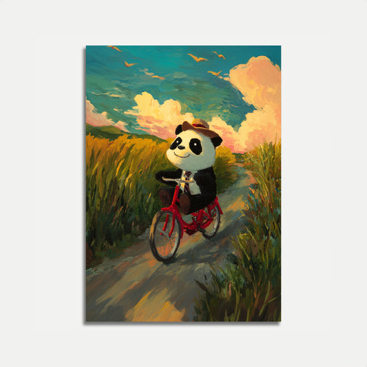 Adventure Panda Cycling Poster