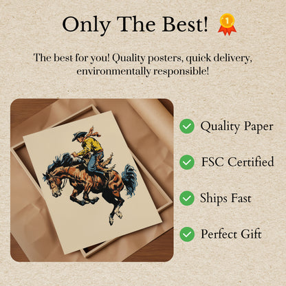 Vild Bronco Rodeo Affisch