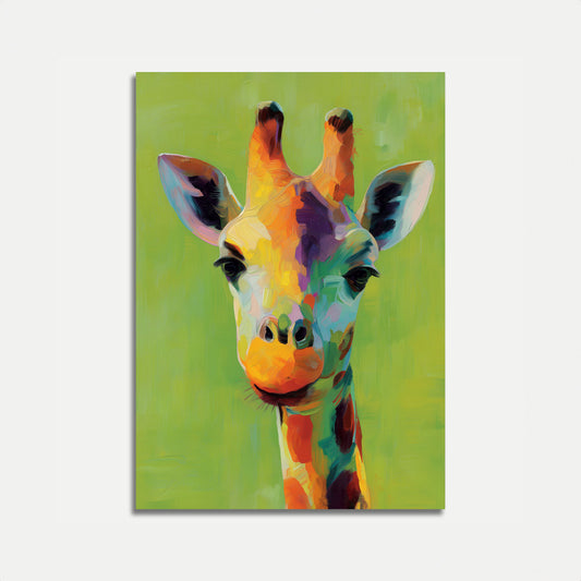 Affiche Portrait de Girafe Arc-en-ciel