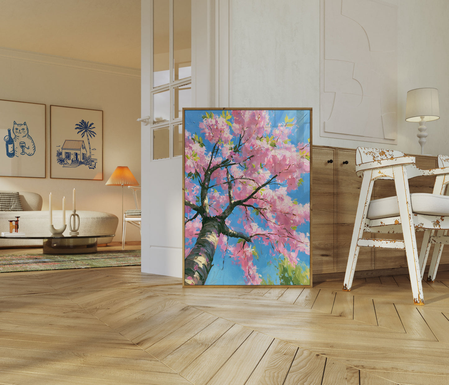Cartaz Primavera Árvore Flor Rosa