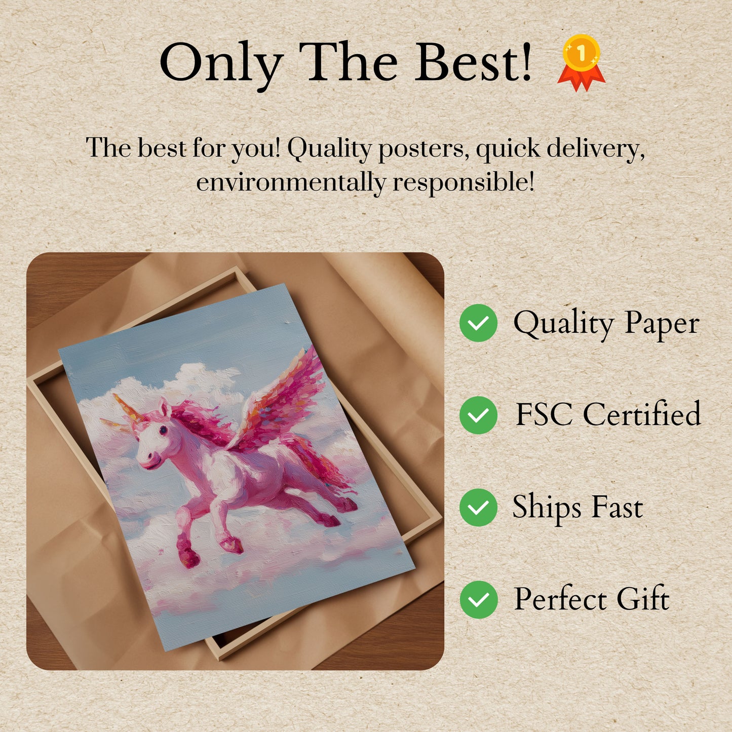 Poster dell'Unicorno Rosa Magico