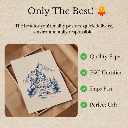 Enchanted Castle in Mountains Poster