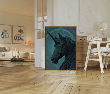 Poster dell'Unicorno Mistico Oscuro