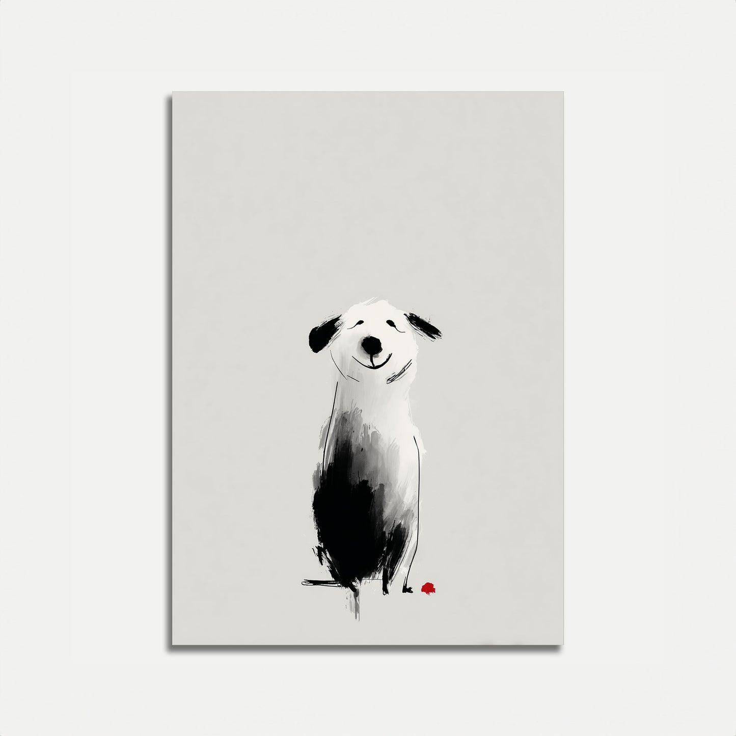 Affiche aquarelle Chien joyeux