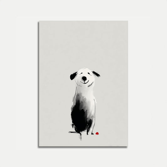 Affiche aquarelle Chien joyeux