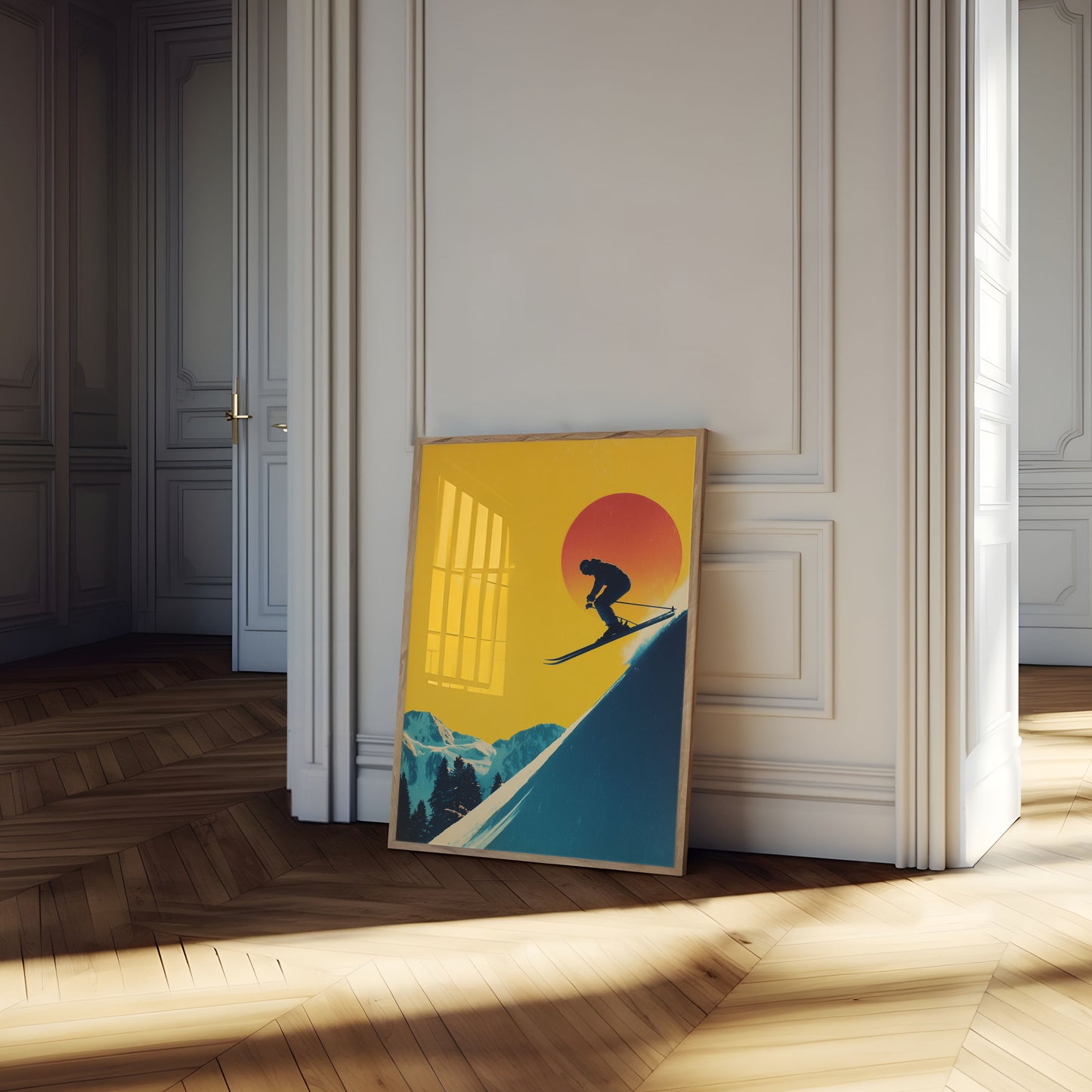 Berg-Ski-Sonnenuntergangs-Poster