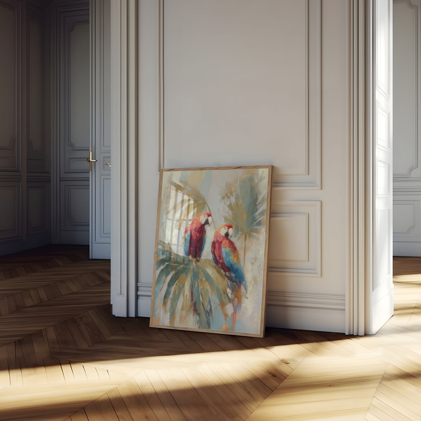 Scarlet Macaws in Bloom Poster