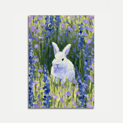 Plakat: Hvit Kanin i Lavendelfelt
