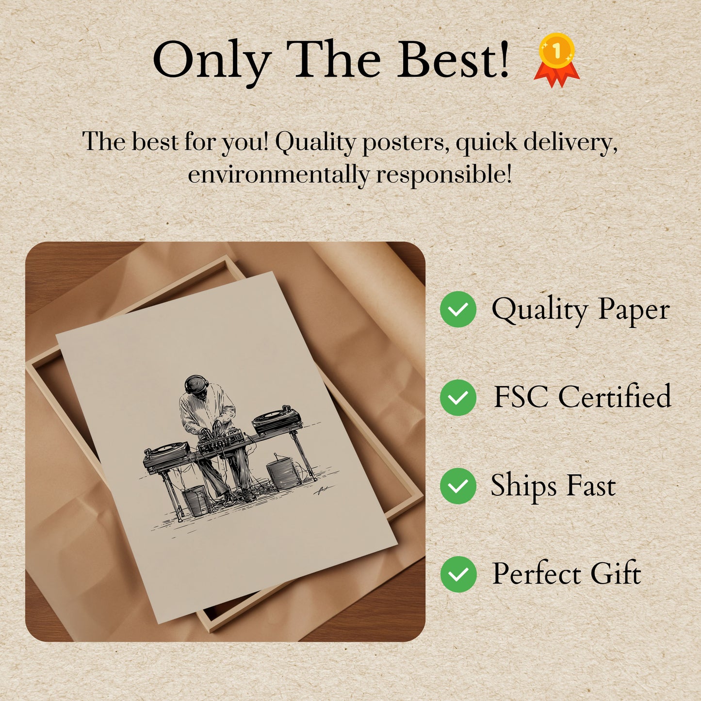 Vintage DJ Turntables Poster