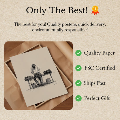 Vintage DJ Turntables Poster