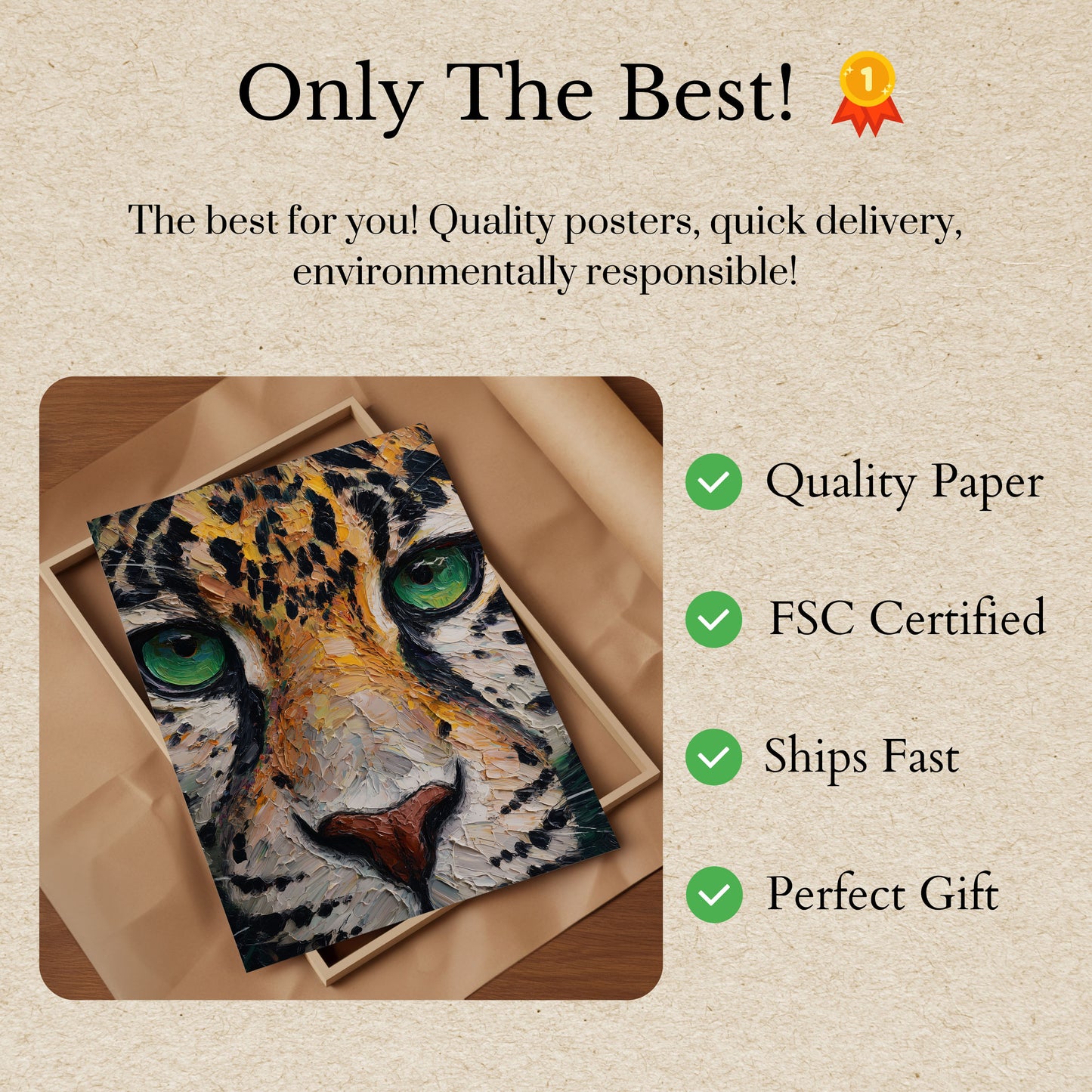 Leopard Cat Green Eyes Poster